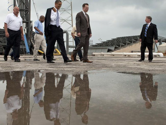 President Barack Obama &amp; SpaceX CEO Elon Musk tour the Cape Canaveral launch facility