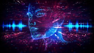 The outline of a head in a futuristic style