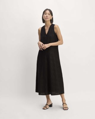 The linen maxi dress with eyelets