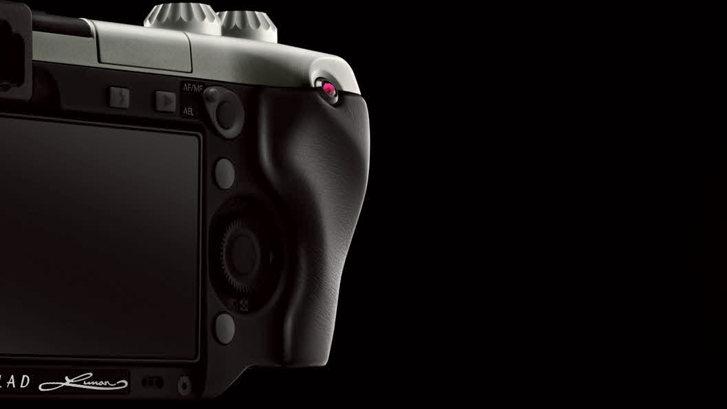 Beauty shot of the Hasselblad Lunar against a black background