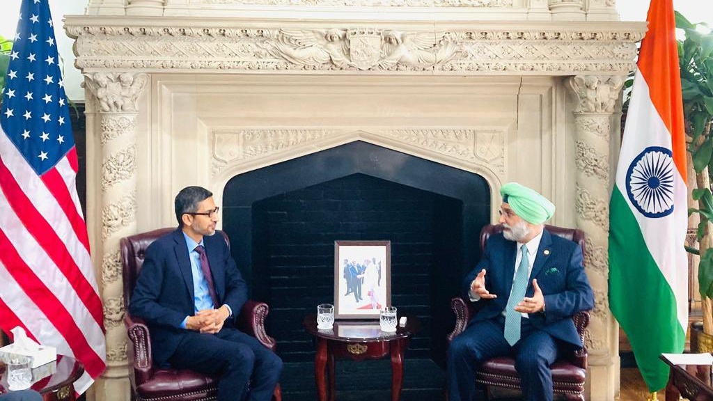Google CEO at the Indian embassy in the US