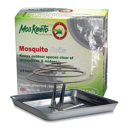 Mosquito &amp;amp; Insect Repellent Spiral Coils for Outdoor Use Garden Patio Camping. Made in the Uk From Recycled Material (pack of 10 Coils).