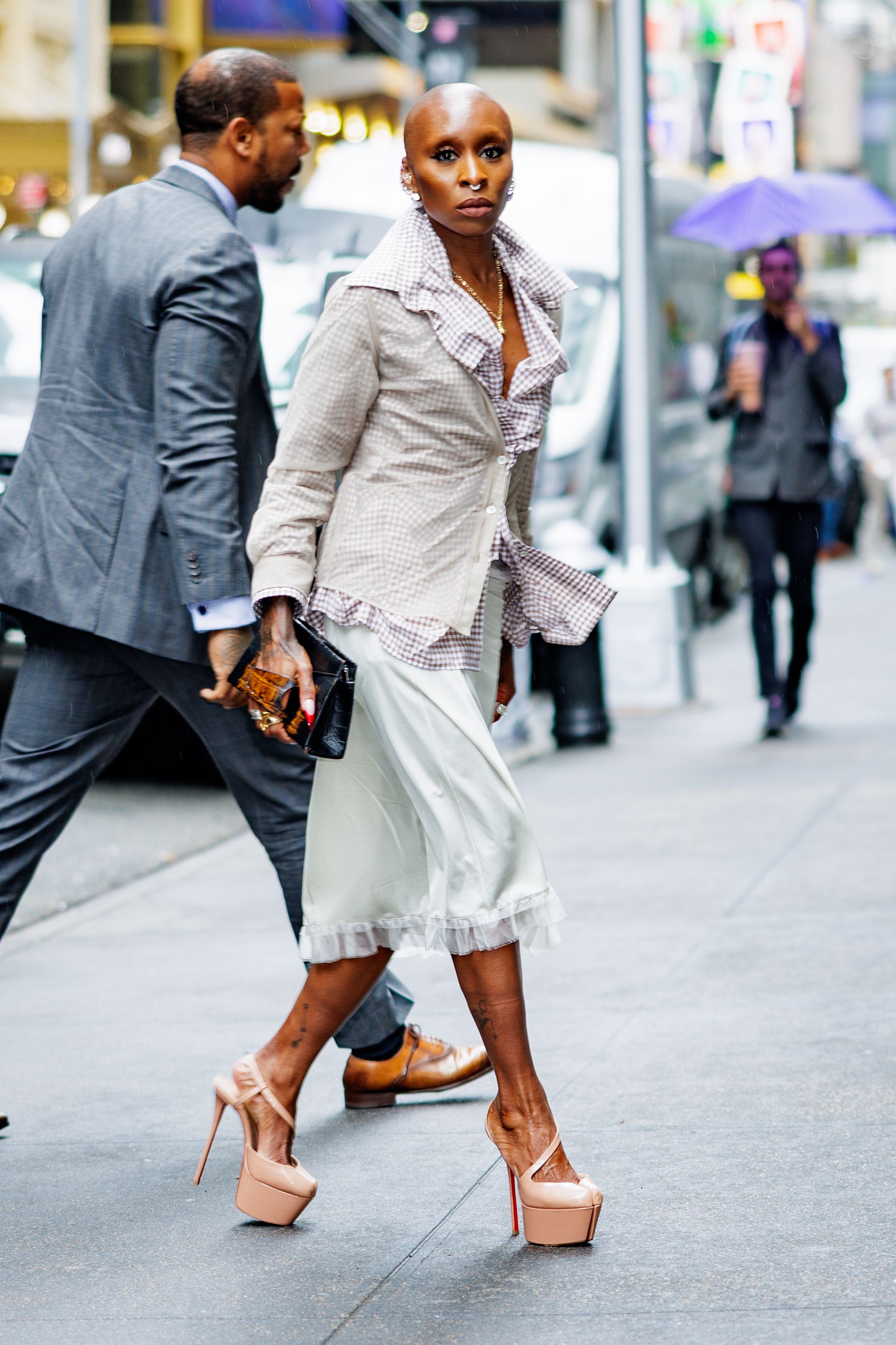 An image of Cynthia Erivo wearing one of the best gingham tops.