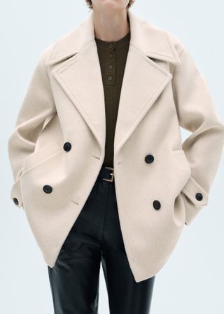 Mango Wool double-breasted coat with buttons