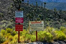 Warning signs tell people to stay away from Area 51.