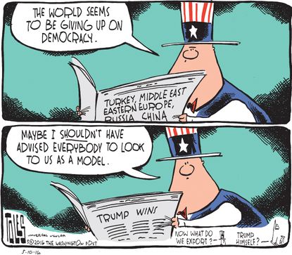 Political cartoon U.S. Democracy 2016