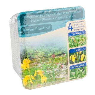 The packaging for pond plants on a white background