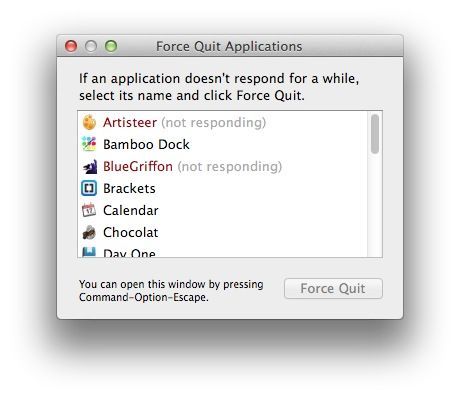 command for force quit mac