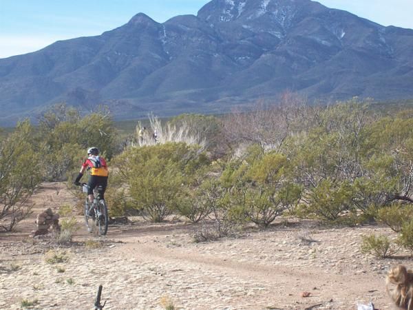 Susanne Rasmussen headed out on the big loop up to Mundy's Gap. North Franklin peak is in the background.