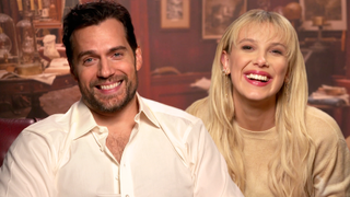 Henry Cavill and Millie Bobby Brown in an interview with CinemaBlend in 2022.