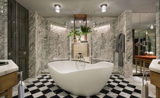 Bathroom with white bathtub