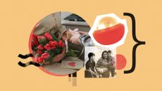 Photo collage of a Lekfit cryoball product shot, a woman embracing her sons and holding a present, and a child handing their mother a gift and a boquet