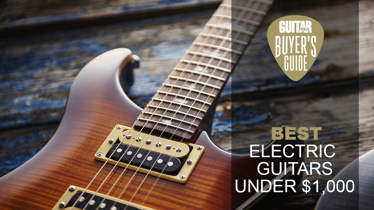 Close up of a PRS SE Custom 24 electric guitar lying on a worn wooden floor