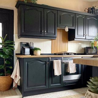 black painted kitchen cabinets