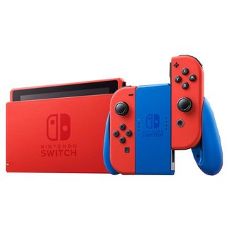 The Nintendo Switch Mario Edition console on a white background