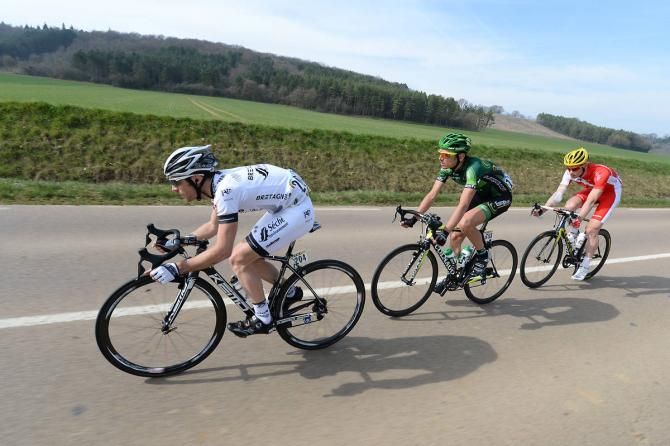 Perrig Quemeneur (Europcar), Julien Fouchard (Cofidis) and Romain Feillu (Bretagne-S&eacute;ch&eacute; Environnement)