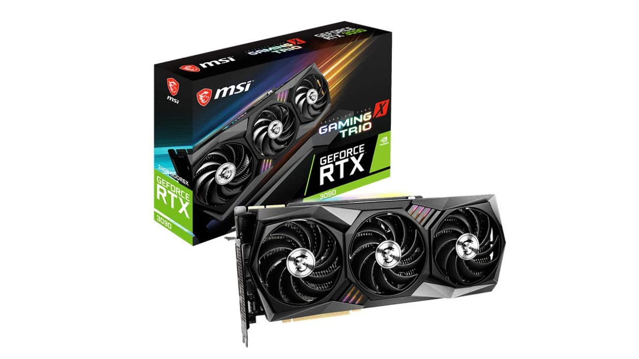 MSI GeForce RTX 3090 Gaming X Trio against a white background