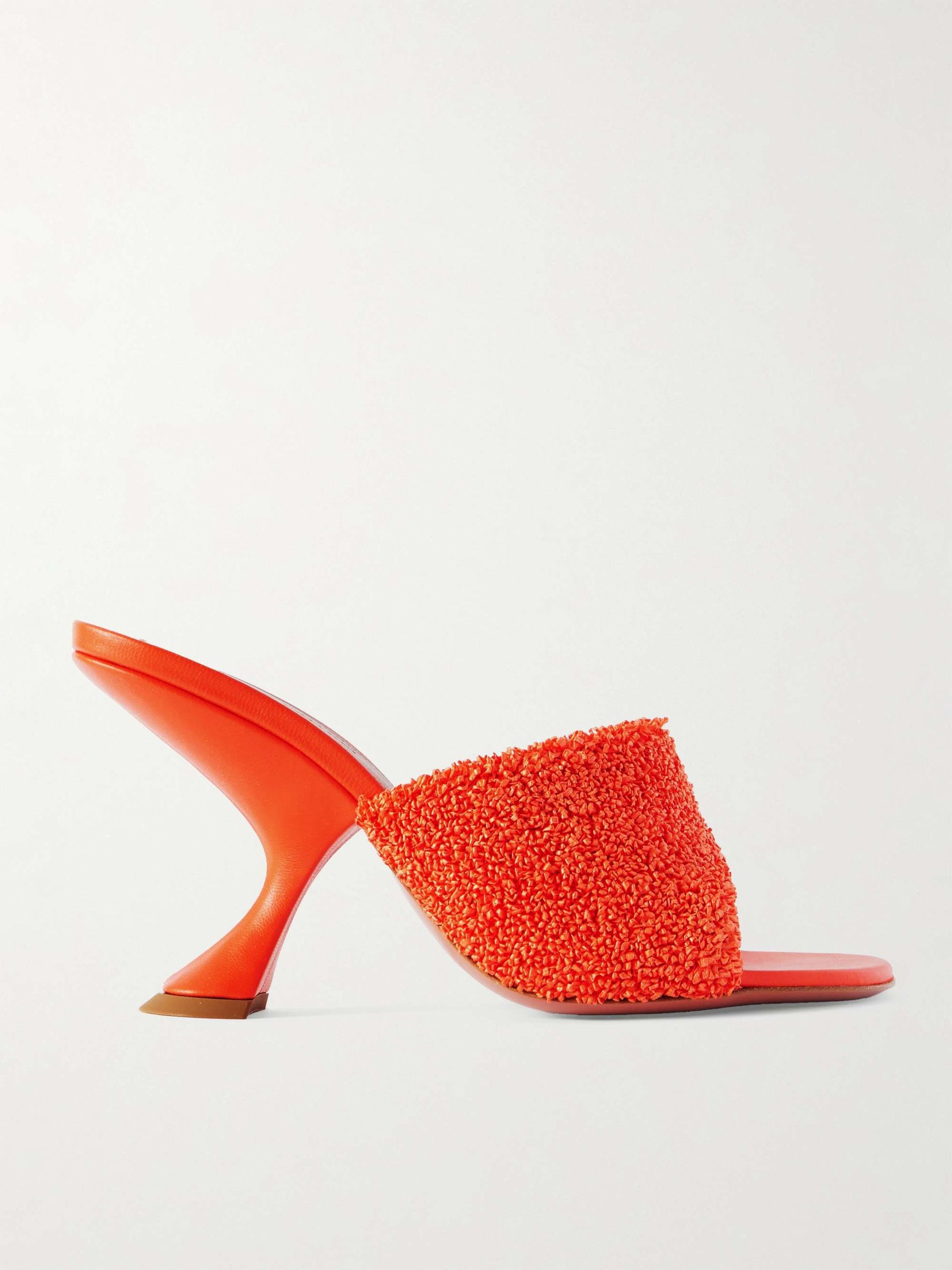 Taylor Leather-Trimmed Raffia Mules