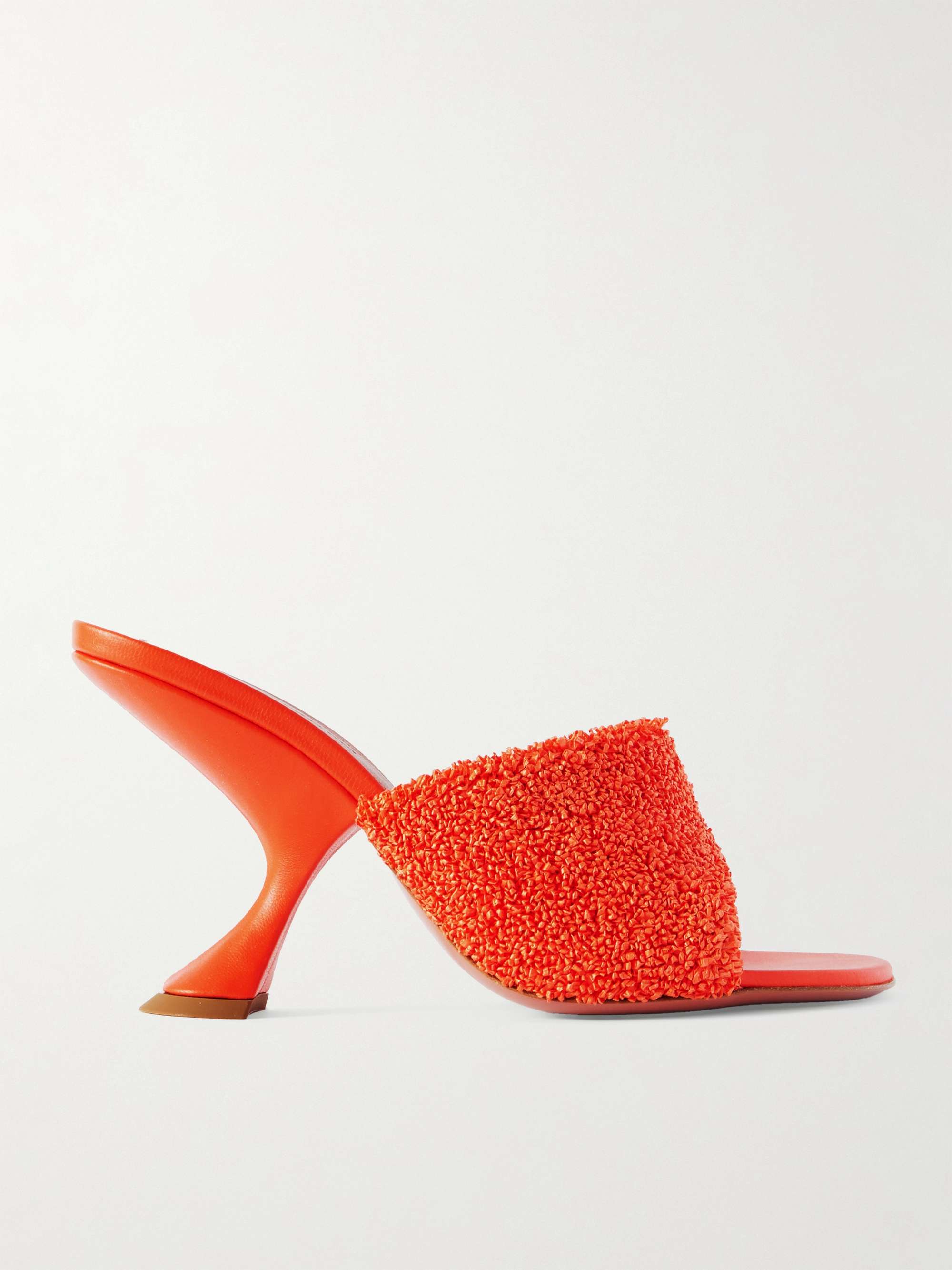 Taylor Leather-Trimmed Raffia Mules