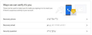 Redacted Google Account Verification