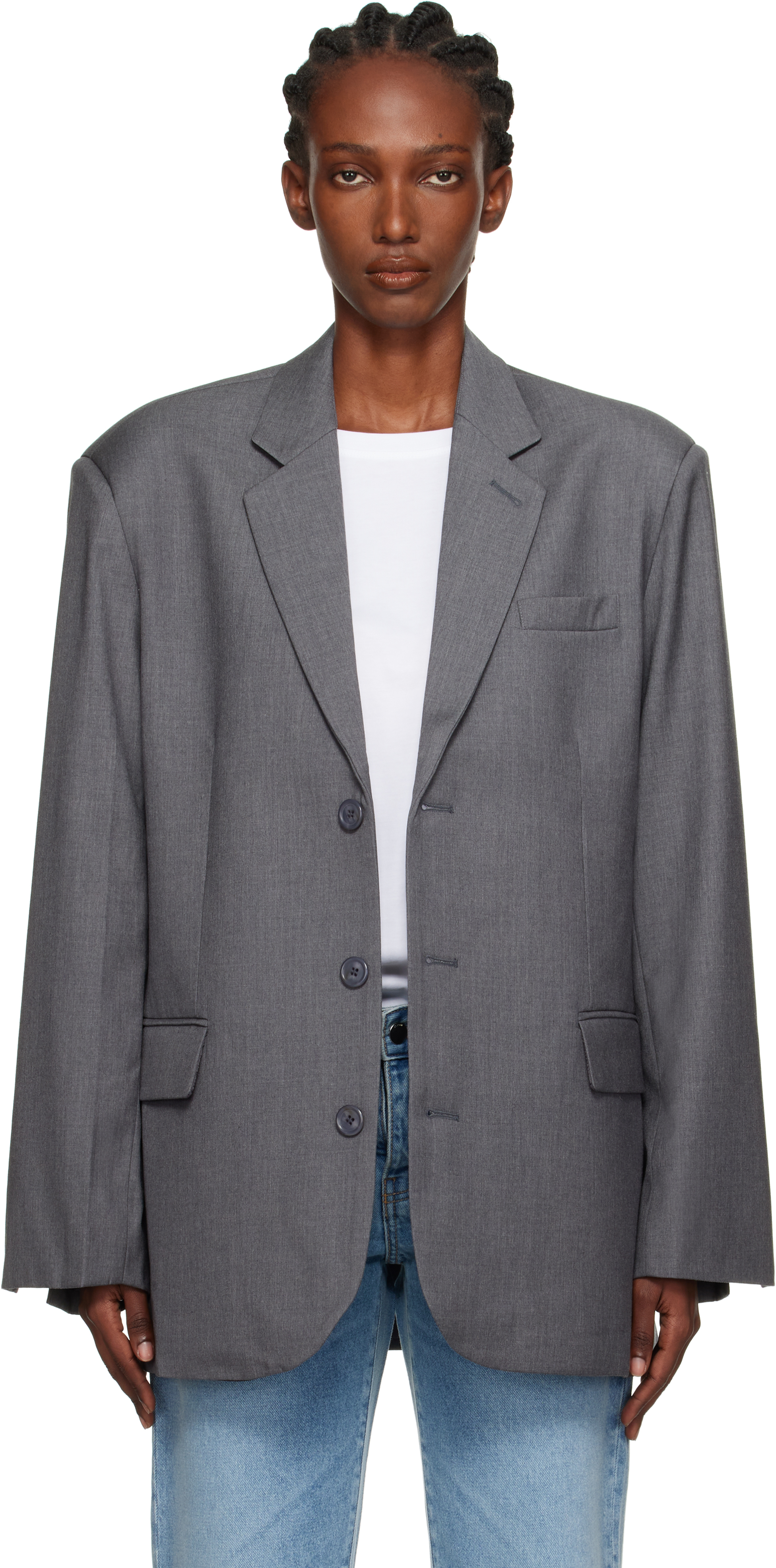 Gray Gelso Oversized Blazer