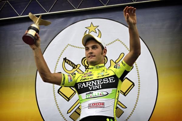 Andrea Guardini (Farnese Vini-Selle Italia) on the podium