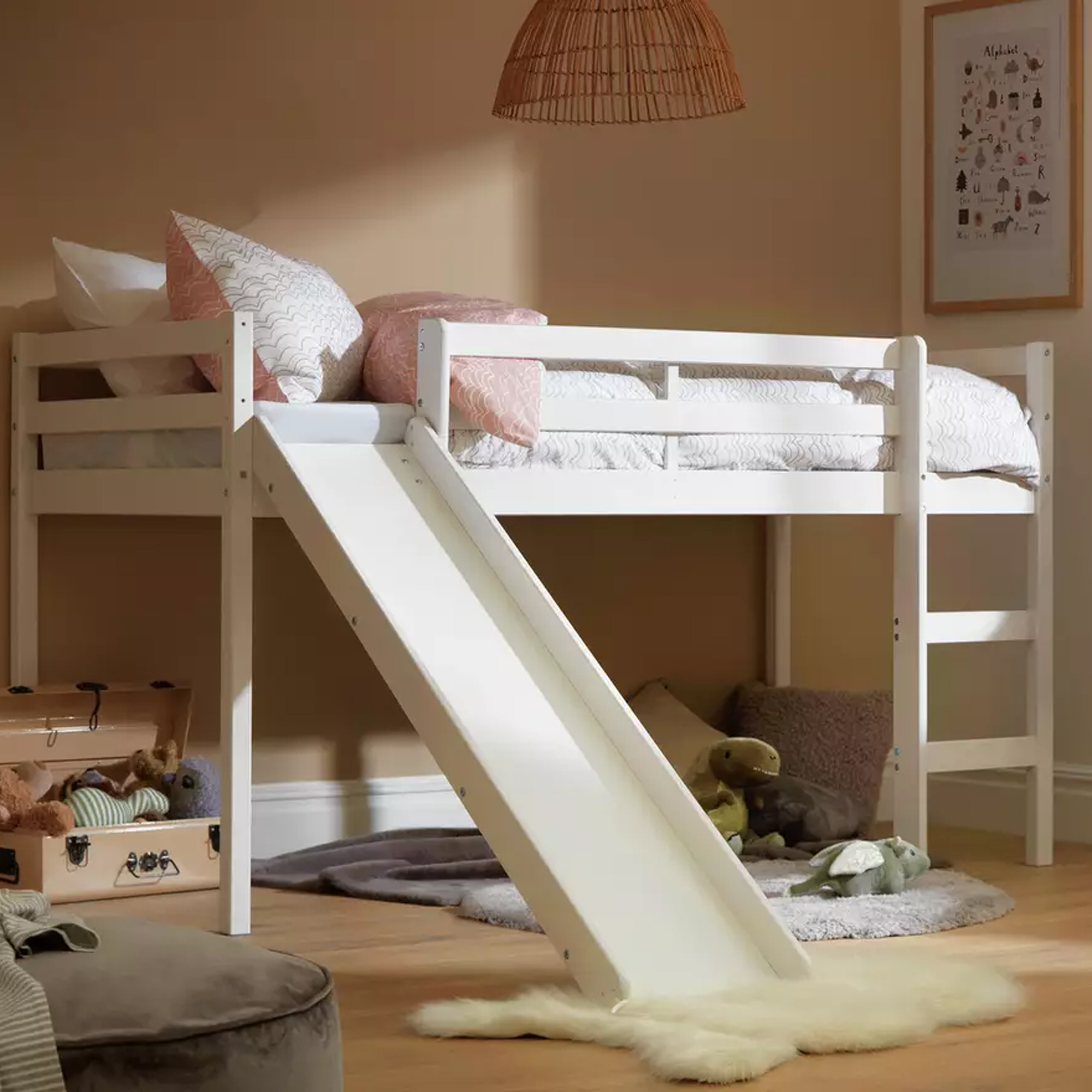 Argos, Kaycie Mid Sleeper, Slide &amp;amp; Kids Mattress