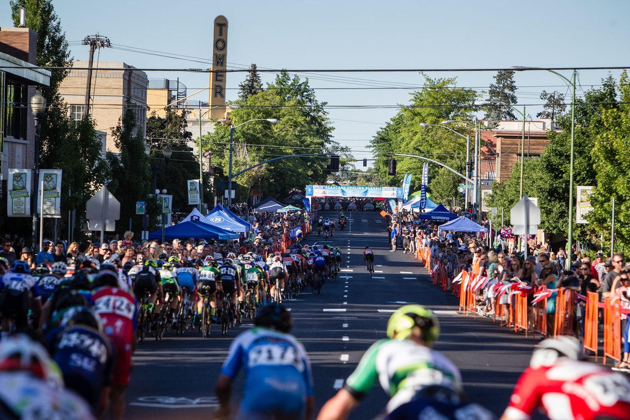 Big crowds came out to watch Saturday's stage 4 criterium at the Cascade Cycling Classic.