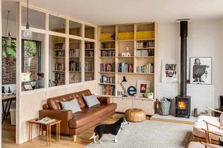 Sectioned living room to create home office