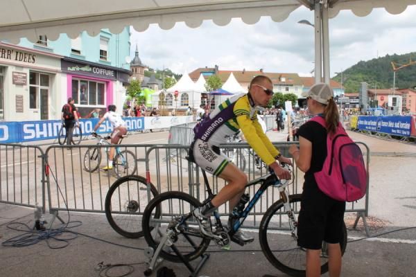 Daniel McConnell (Anytime Fitness-Trek) warms up prior to the start of the La Bresse cross country World Cup