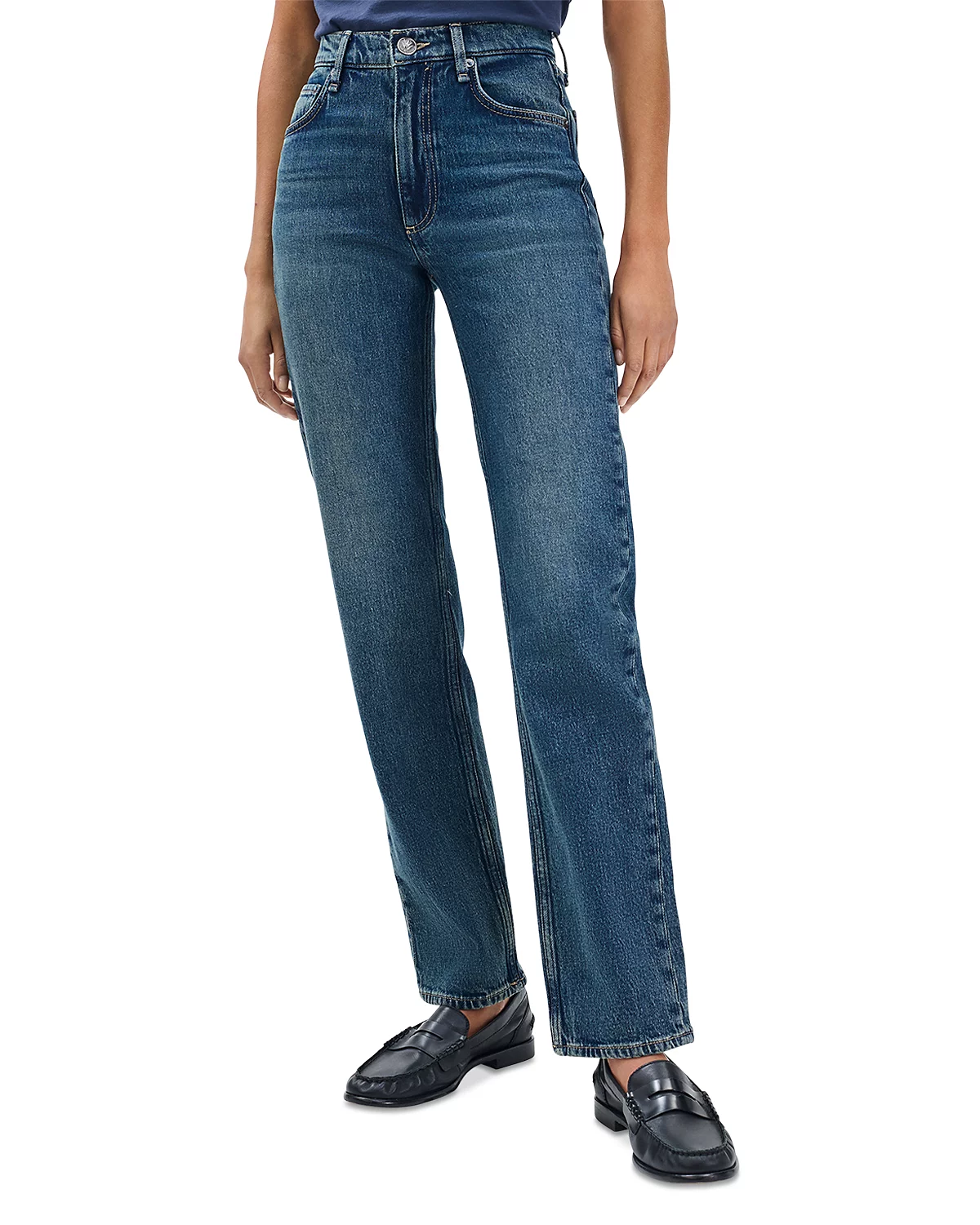 Harlow Mid Rise Straight Leg Jeans in Ness