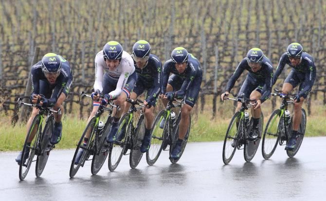 Alex Dowsett and Movistar in action at Tirreno-Adriatico.