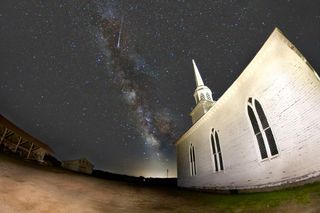 2013 Perseid Meteor Over Maine Church
