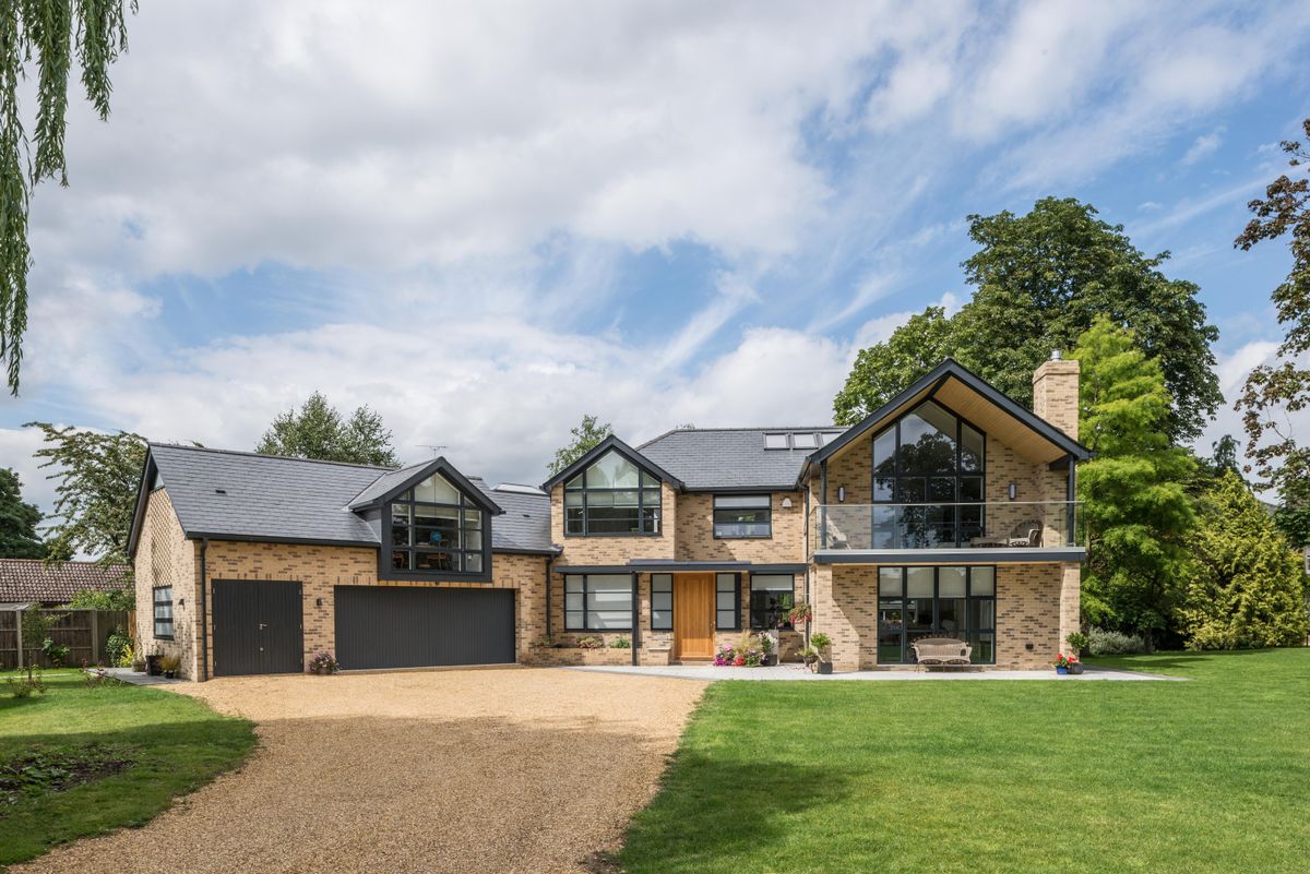 Natural slate roof on a new build