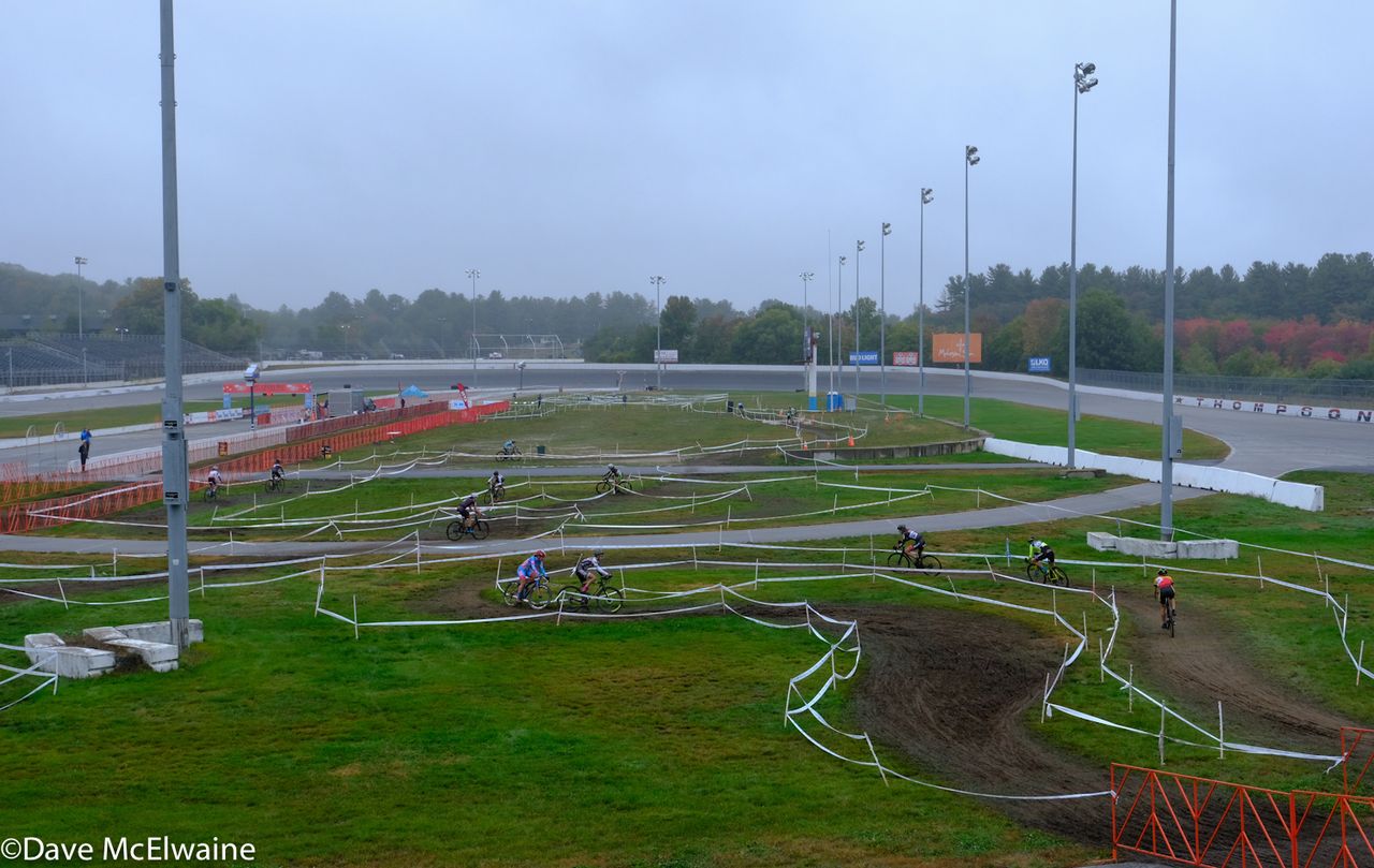 The Thompson Speedway infield had a bit of back and forth before the finish of each lap
