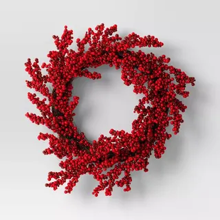 Christmas Berry Artificial Wreath Red - Threshold™