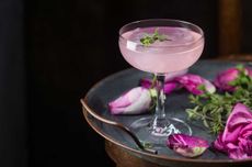 Pink gin cocktail