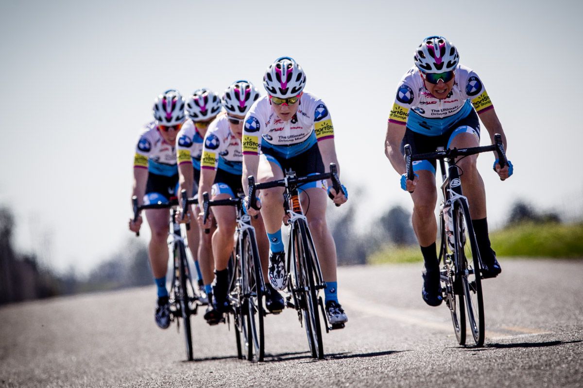 Robin Farina works on leadout training for the new group.