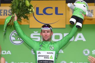 Mark Cavendish (Dimension Data) in the green jersey of points classification leader