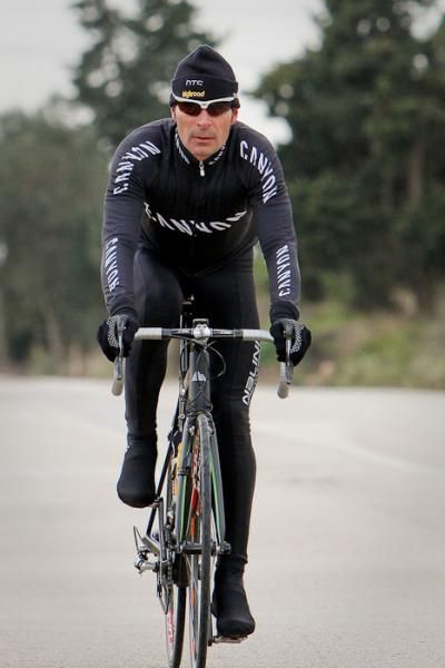 Once again Erik Zabel trained by riding the entire stage behind the race.