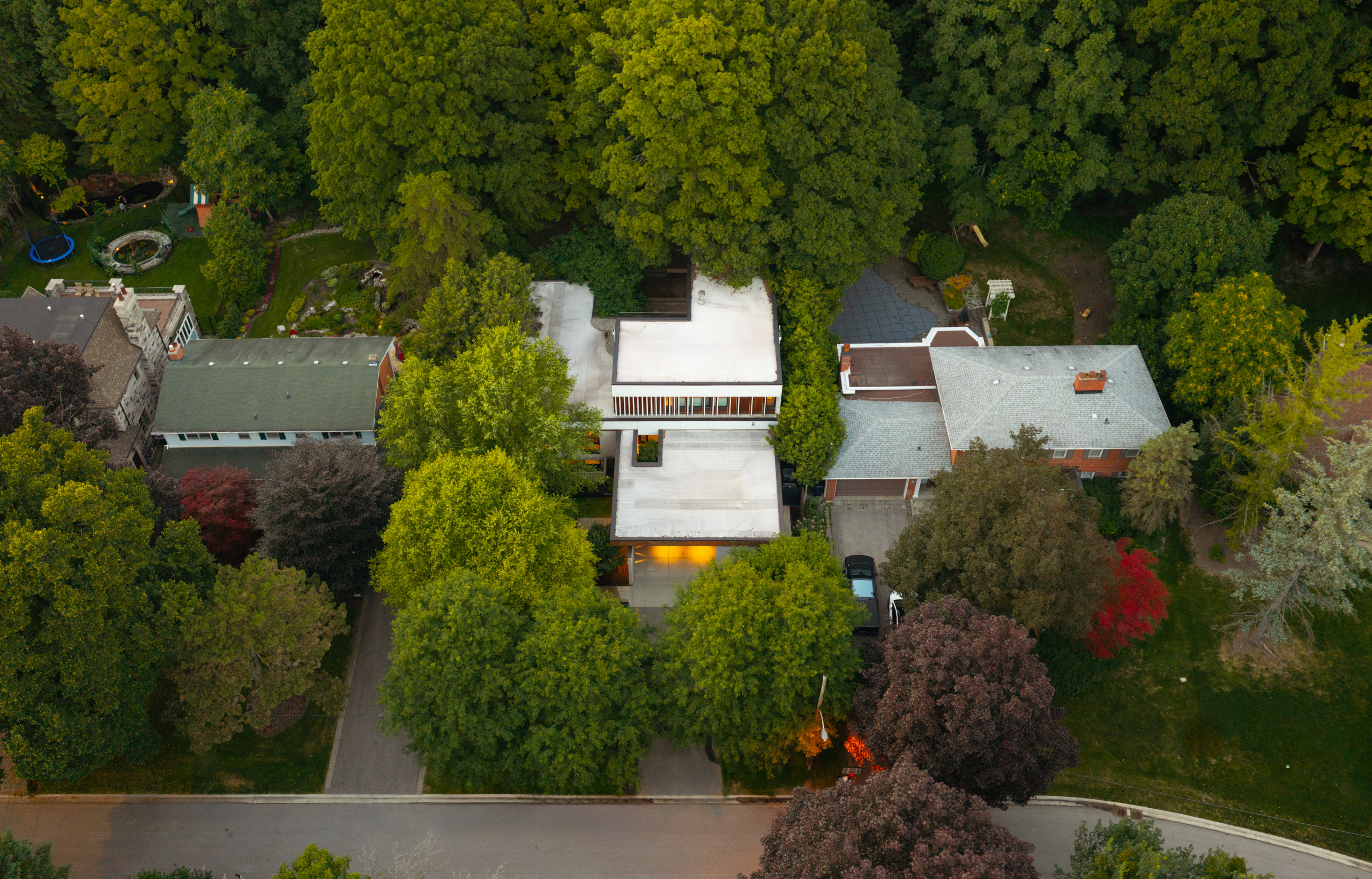 Aerial view of the Valley House