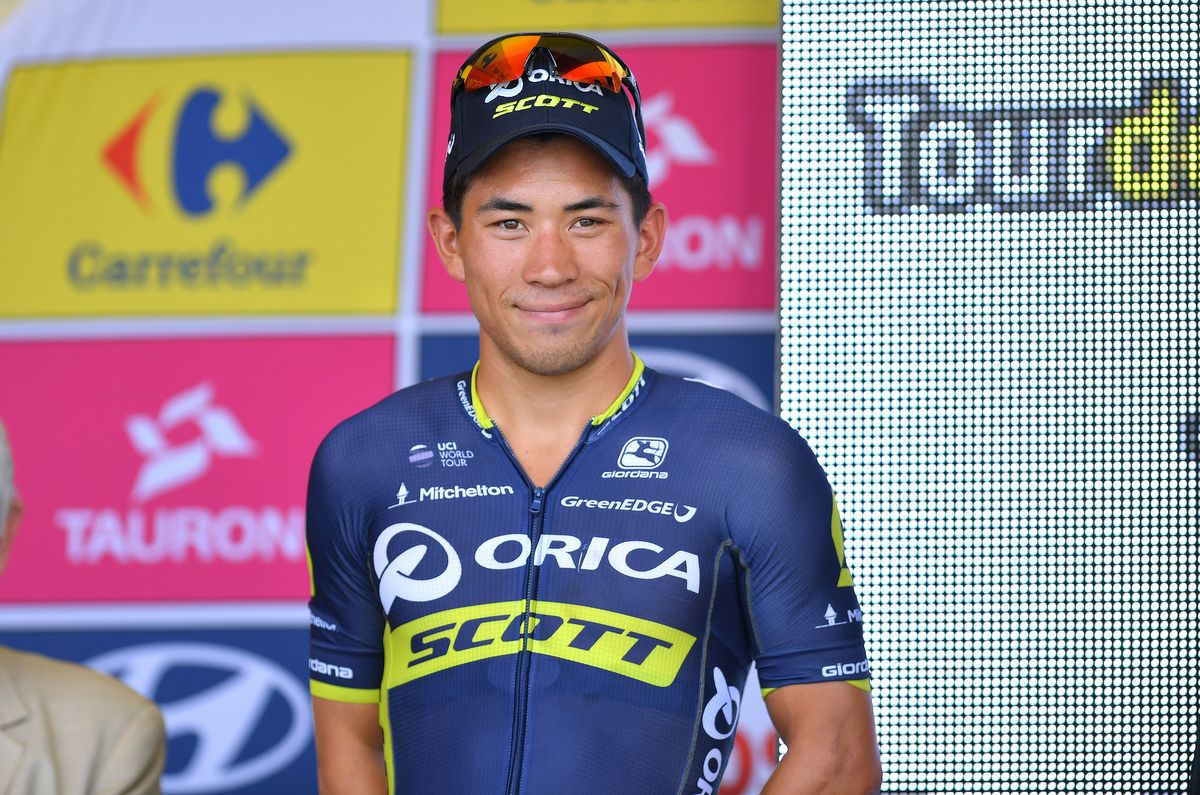 Caleb Ewan (Orica-Scott) on the podium