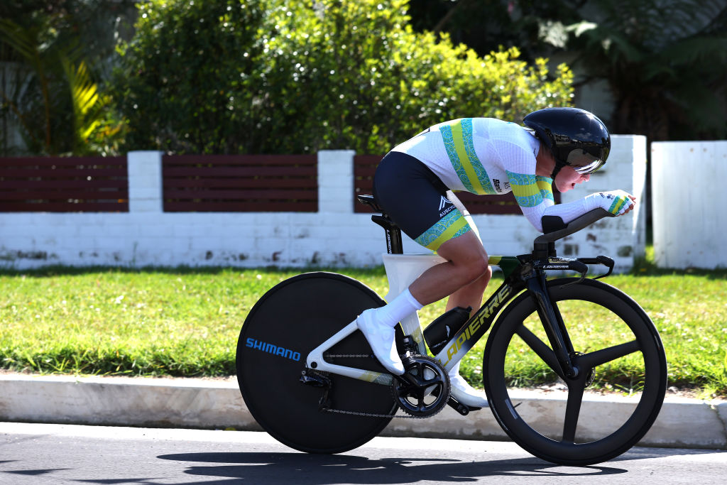 WOLLONGONG AUSTRALIA SEPTEMBER 18 Grace Brown of Australia sprints during the 95th UCI Road World Championships 2022 Women Individual Time Trial a 342km individual time trial race from Wollongong to Wollongong Wollongong2022 on September 18 2022 in Wollongong Australia Photo by Con ChronisGetty Images