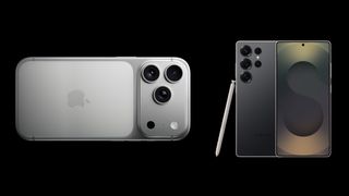 Render of the iPhone 17 Pro Max and Galaxy S25 Ultra