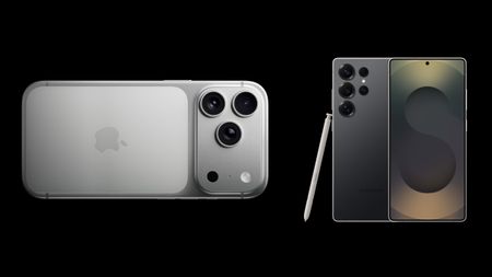 Render of the iPhone 17 Pro Max and Galaxy S25 Ultra