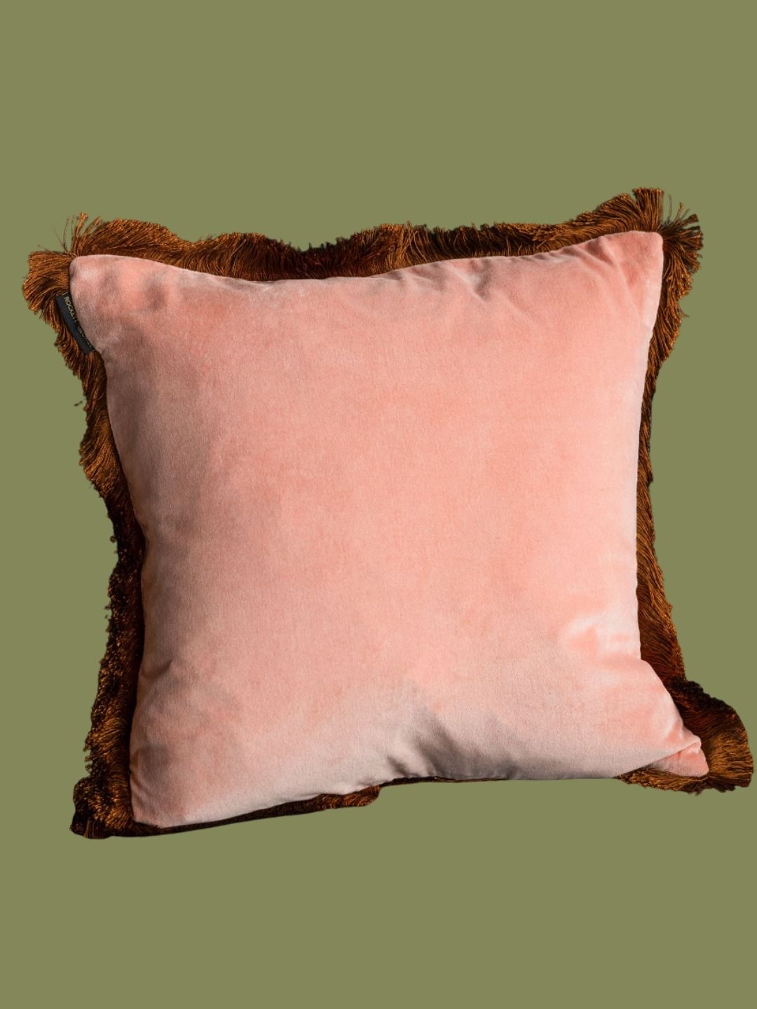 Rockett St George, Pink Velvet Fringe Cushion