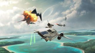 U-Wing flying over Scarif.