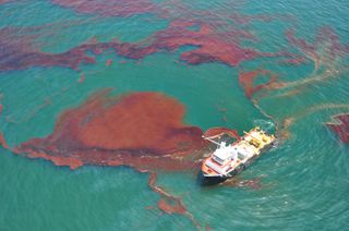 The Canadian Radarsat satellite series monitors oil spills (pictured), ship movements, and environmental change, among many other Earth observation uses.