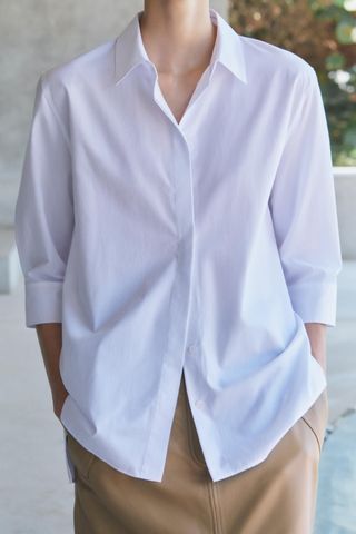 zara, ZW Collection Oversized Poplin Shirt