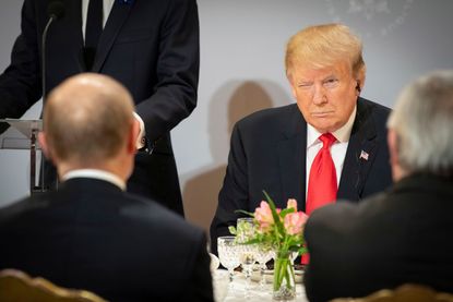 Trump staring at Putin.